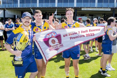 James Fitchett with premiership flag 