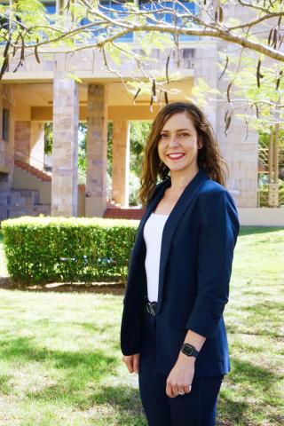 Assistant Professor Gaelle Brotto on campus